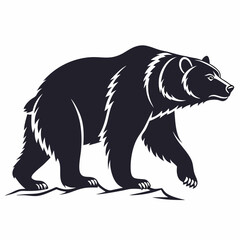grizzly bear silhouette icon vector