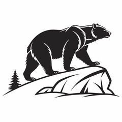 grizzly bear silhouette icon vector