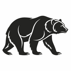 grizzly bear silhouette icon vector