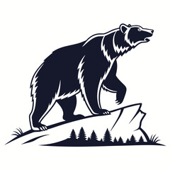 grizzly bear silhouette icon vector