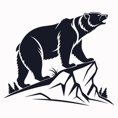 grizzly bear silhouette icon vector