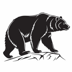 grizzly bear silhouette icon vector