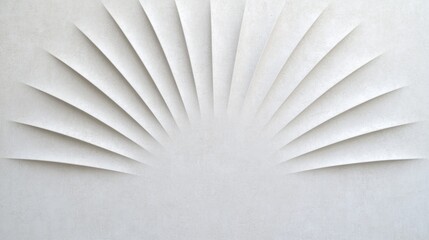 Elegant arrangement of white paper elements creates dynamic, sun