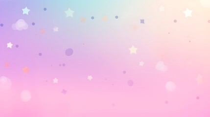 Pastel Pink Background With Stars And Circles