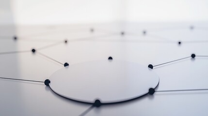 Minimalistic design showcasing interconnected nodes and lines fo