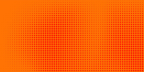 Dots halftone orange color pattern gradient texture with technology digital background dotted
