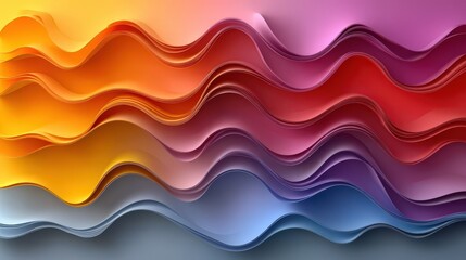 Colorful Wavy Abstract Paper Background with Gradient Flowing Design