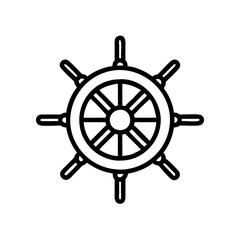 Fototapeta premium Nautical Ship Steering Wheel Icon Symbolizing Navigation and Leadership