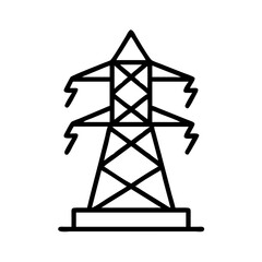 Powerful Electric Tower Icon in Modern Design for Technology Websites and Apps