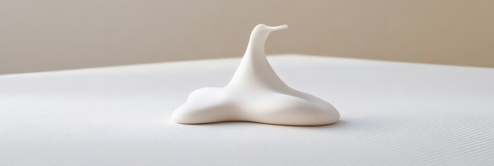 Elegance in Simplicity: A Minimalist Sculptural White Form on Smooth Texture
