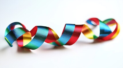3D Multicolored Twisted Ribbon.