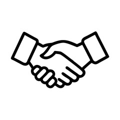 Unity Handshake Icon for Business Partnerships and Agreement Deals - Vector Illustration Concept