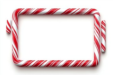 Fototapeta premium A vibrant red and white striped frame reminiscent of Christmas candy canes.