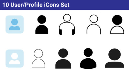 10 User Profile icons set