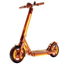 Bright Orange Electric Scooter with Foldable Handlebars