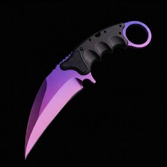 knife on black background