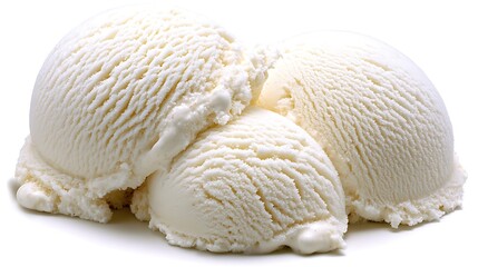 Delicious vanilla ice cream scoops, perfect for summer desserts concept