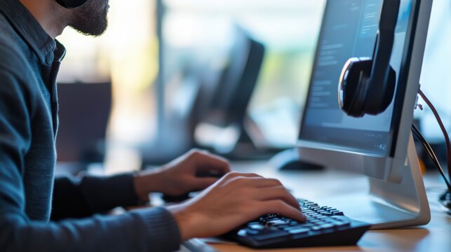 An AI powered chat assistant providing real time customer support and troubleshooting for online services, Customer service technology style, photo of