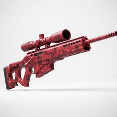 red gun on a white background