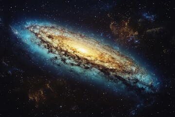 Fototapeta premium Stunning view of a galaxy showcasing vibrant colors and swirling stars in deep space