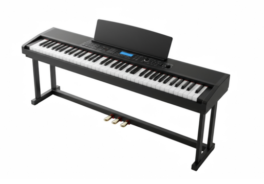 Digital piano on a white background