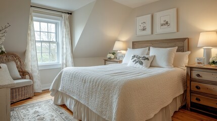 A welcoming guest room with a comfortable bed, soft linens, and cozy decor, offering a relaxing space for visitors to feel at home