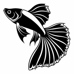 guppy black silhouette icon vector