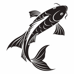 guppy black silhouette icon vector