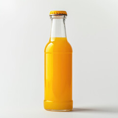 Bottle of orange juice on white_background