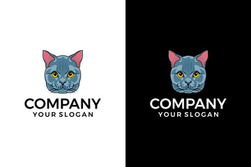 cat head logo design character