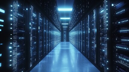 Fototapeta premium Industrial steel container holds ASIC bitcoin mining equipment in datacenter setting. Concept Datacenter, ASIC Miners, Industrial Steel Container, Bitcoin Mining, Technology .
