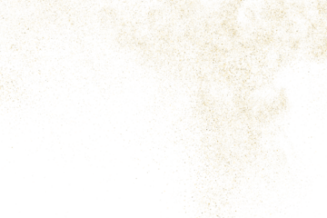 Gold texture pattern on transparent background. Old paper surface. Light golden confetti. Yellow Illustration backdrop. PNG design element.