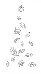Fototapeta premium autumn leaves sketch 