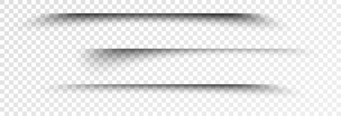 Realistic shadows, shadows from various objects on a transparent background, vector png. Collection of shadows for banners, design, posters. Shadow effects circle, square, line.