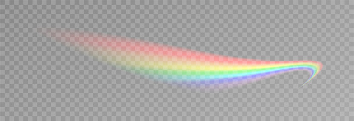 Rainbow, realistic rainbow spectrum on transparent background, vector png.	