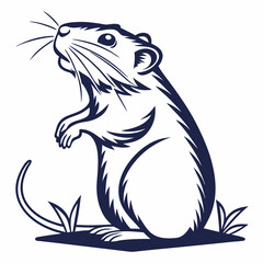 Hamster silhouette icon vector