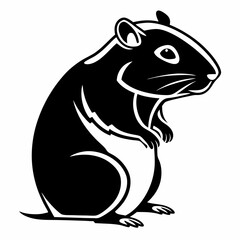 Hamster silhouette icon vector