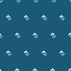 Seamless geometric pattern featuring light blue and white shapes on a dark blue background, creating a visually appealing design