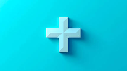 Obraz premium Plus sign symbol icon graphic design concept add button mathematics addition positive turquoise background
