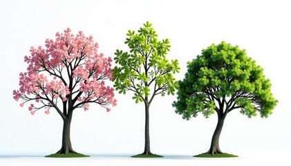 Obraz premium Branches of different trees intertwined on a plain white background, simple composition, nature, branch