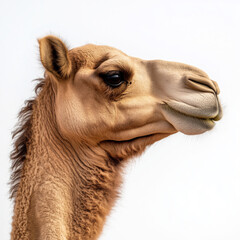 Obraz premium Distinctive camel portrait on a clean white background