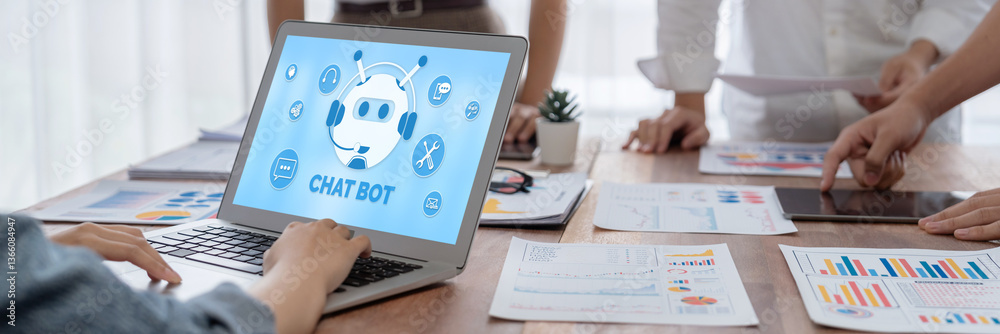 Aufkleber Chatbot software application for brisk online business that automatically reply to customer questions