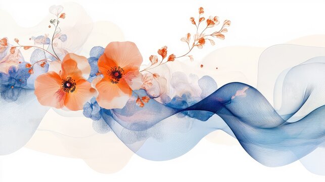 International Women's Day 2025 campaign banner with bright floral elements and stylish, modern text. Copy space included.