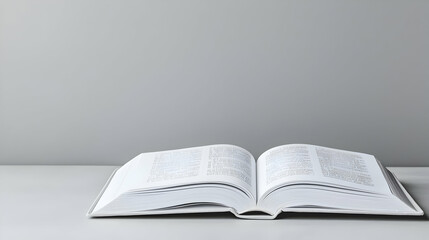 Open Book On A Light Gray Table