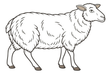 Domestic Sheep Vector &ndash; Farm Animal Clipart