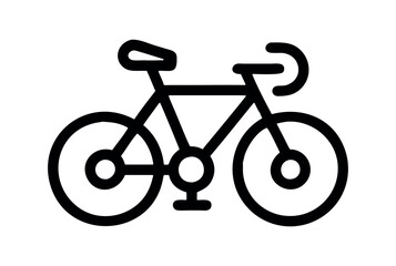 Fototapeta premium Minimalist Bicycle Vector, Cycling Outline Graphic, Bike Silhouette Design, Road Bike Illustration, Bicycle Icon for Design Projects