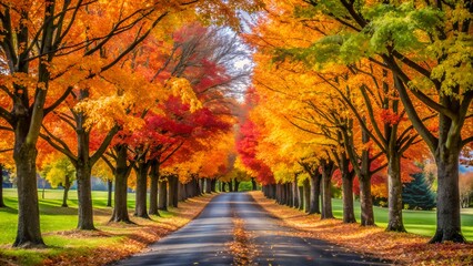 Fototapeta premium road in autumn forest
