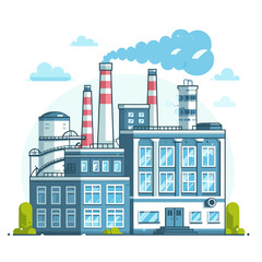 Obraz premium A large industrial building with a lot of windows