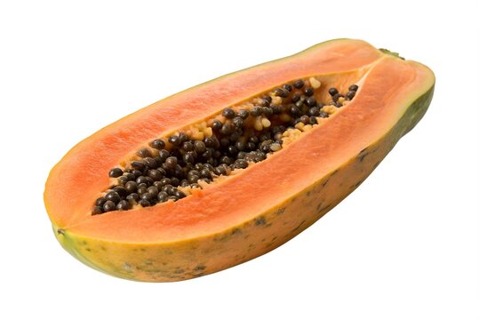 Ripe papaya half with seeds