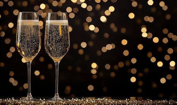 A festive backdrop featuring party invites and celebration themes.